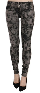 Just Cavalli Black Gray Faded Low Waist Skinny Denim Trousers Jeans -   -  Just Cavalli.